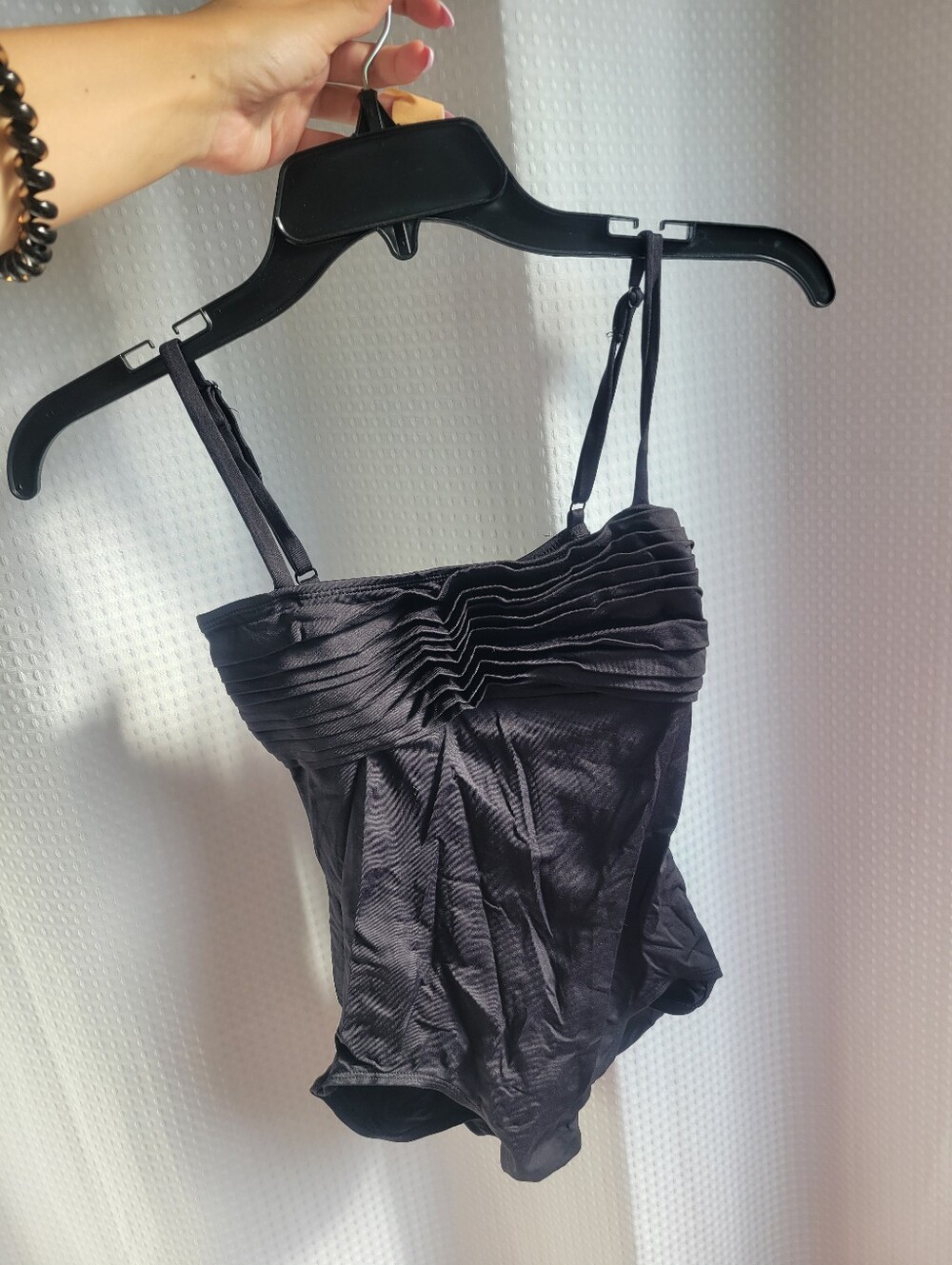 Black Pleated Camisole Gaynor Minden Leotard